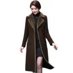 Blend Wool Coat Women's Korean New Mother's Woolen Coat Long Thicken OutCoat Women's Autumn And Winter Fur Coat High-Quality - Image 3