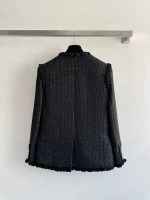 Round neck single breasted long sleeved lace women's jacket elegant classic retro casual party autumn new women's jacket - Image 2