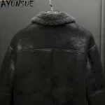 AYUNSUE Natural Wool Fur Coat Man Winter High Quality Real Sheepskin Genuine Leather Jacket Men Vintage Warm Fur Coats Hot Sale - Image 4