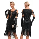 2024 Women's Vintage 1920s Style Sexy Sequin Roaring 20s Gatsby Party Flapper Dress Lady Annual Meeting Party New Year Dress - Image 2