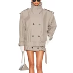 2025 Fall Women's Windbreaker Jacket Satin Belt Loose Casual Ladies Coat y2k Clothes New Fashion High Quality Outerwear bra - Image 3