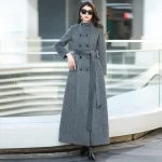 Gray Stand Collar Thickened Woolen Coat Winter Fashion Slimming Long Outerwear for Daily Wear Warm And Stylish New Arrival - Image 2