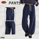 ZODF Retro 2025 Winter Warm 370gsm Batik Washed Fleece Pants For Man Unisex Distressed Thick Sport Straight Trousers HY1166 - Image 3