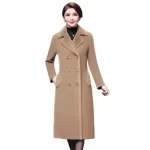 Blend Wool Coat Women's Korean New Mother's Woolen Coat Long Thicken OutCoat Women's Autumn And Winter Fur Coat High-Quality