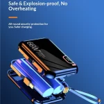 66W Fast Charging Power Bank with 10000mAh Large Capacity Mini Size Built-in Cable PD Two-way Fast Charging Mobile Power Supp - Image 4