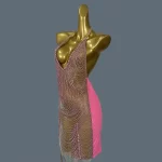 Perspective Dance Wear Women's Birthday Prom Celebrate Outfit Bar Evening Fringes Dress Sparkly Pink Stones Tassel Dress Yuanpan - Image 2