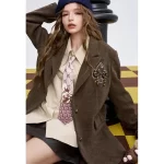 ELFSACK 2025 Winter New Arrivals Elegant Bowknot Accessory Blazer For Woman - Image 3