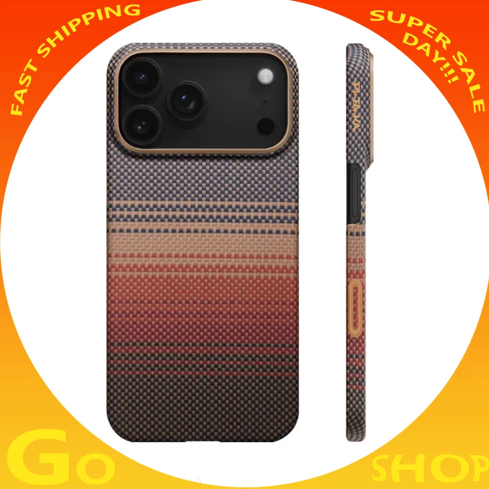 kf-S2482d7e2f9fb45da8f45b9ebf48dfa3bt New PITAKA Carbon Fiber Phone Protective Case For iPhone 17 PRO/Pro Max Magnetic Protective Case Supports Wireless Charging Gift - Image 1