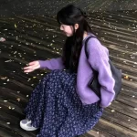 Retro Floral Skirt Women's Spring 2025 New High-waisted Casual Lazy Wind Autumn and Winter Cake Long Skirt