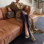 Women's Classic Belt Waist Trench Coat, Double Breasted Long Jacket Coat, Fashion Casual Versatile Top, Summer, New, 2025 - Image 3