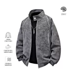 Men clothing PU Leather Jacket for Men winter Fashion Stand Collar Vintage Style Loose Versatile Casual Tie-Dye Men's Jackets - Image 2