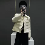 Men Suit Short Style Shoulder Pad Pocket Decoration Design Jacket Streetwear Fashion Business British Jacket Men'S Clothing 2025 - Image 2