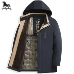 mens Parka Men's Jacket Hooded company Winter New Adding Graphene down jacket Solid color Warm Jackets men business leisure coat - Image 2