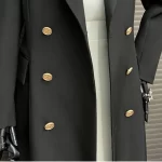 Temperament Women's Trench Coat 2025 Spring Autumn New Black Women's Double-Breasted High Quality Slim Women's Trench Coat H673 - Image 5