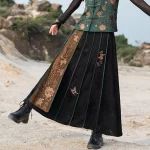 High Quality Floral Embroidery Long Skirt Women New Arrival 2025 Spring Chinese Style Vintage Ladies Elegant A-line Skirts M932 - Image 5