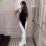 Talenza Elegant Evening Dress Women Fashion Slim Sleeveless Shrinking Clash Long Dress Vintage High Waisted Luxury Summer Dress - Image 2