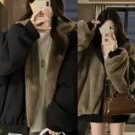 2025 New Women's Faux Fur Coat Reversible Two-Way Wear Warm Winter Jacket Female Loose Casual Fashion Streetwear Outwear