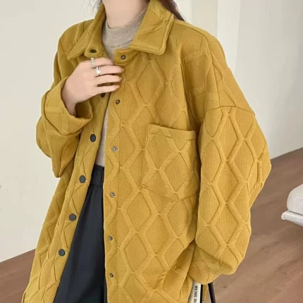 SuperAen Korean Style 2026 Autumn and Winter New Loose Jackets for Women Single Breasted Casual Coats