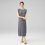 Miyake Pleated Splicing Dress 2025 Spring and Summer New Temperament Round Neck Sleeveless Comfortable Casual Peplum Long Skirt
