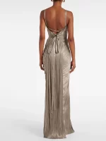 Casual Sleeveless Backless Lace-Up Party Dress Sexy V-neck Draped Slim Suspender Dress Women Elegant Hight Waist Prom Long Dress - Image 2