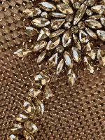 VC Nightclub Party Glamour Gold Rhinestone Crystals Strapless Sexy Evening Gown Cocktail Prom Mini Dress - Image 6