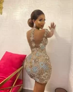 Sexy Rhinestone Birthday Party Ball Evening Dress Stage Performance Costume Fashion Diamond Sequin Tassel Women Short Skirt - Image 2