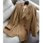 2025 Spring Worsted Wool Australian Wool Female Korean Version Slim Fit Suit Coat For Women