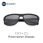 BLUEMOKY L Size Fashion Sport TR90 Polarized Sunglasses Prescription For Men Square UV400 Myopia Optical Sun Glasses
