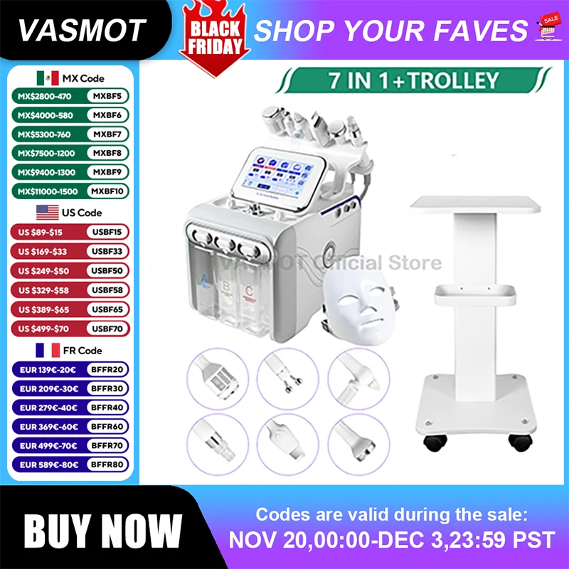 kf-S3e1d1f4523a74c9bbfbdc3522d952874d Hydrogen Oxygen Facial Machine With Beauty Salon Trolley Cart RF Lifting Tightening Blackhead Removal Facial Spa Rejuvenation - Image 1