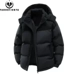 Autumn Winter Men Outdoor Removable Hooded Windbreak Jacket Coats Men Warm Outwear Casual Fashion Solid Parkas Jacket Male Tops - Image 2