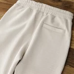 Winter Japanese Retro Heavyweight Thick Velvet Waffle Knitted Sweatpants Men's Casual Sport Elastic Waist Drawstring Loose Pants - Image 3