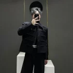 Men Suit Short Style Shoulder Pad Pocket Decoration Design Jacket Streetwear Fashion Business British Jacket Men'S Clothing 2025