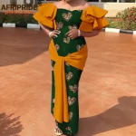 African Dresses for Women Strapless Off Shoulder High Waist Maxi Dress Print Attire Dashiki Outfits Elegant Fashion A2225003 - Image 2