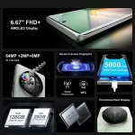 FOSSIBOT S3 PRO Smartphone 6.67 Inch AMOLED Display Helio G85 6GB+128GB Mobile Phone Android 14 5000mAh Battery 64MP Camera NFC - Image 3