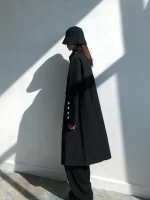 UMI MAO Yamamoto Style Irregular Design Sense Mid-length Trench Coat Female Women's Loose Profile Over-the-knee Jacket Y2K - Image 3