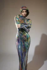 Flashing Sequin Celebrate Birthday Evening Party Dresses Club Singer Stage Performance Costume Women Sexy Sheath Long Dress - Image 2