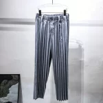 Miyake Pleated Casual Long Pants Men's 2025 New Handcrafted Pleated Straight Leg Pants Summer Loose Casual Pants Men's Trousers - Image 2