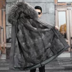 Tcyeek 2023 Warm Natural Mink Fur Liner Detachable Coats Fashion Mens Real Fur Jacket Winter Coat Men Clothes Korean Men's Parka