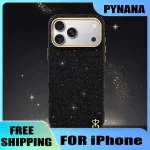 New PYNANA Phone Case Starry Sky Series for IPhone 17/17 ProMax High Jewelry Handmade Black Diamond Magnetic Phone Protect Case