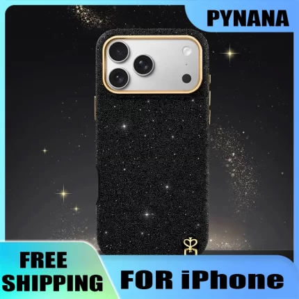 New PYNANA Phone Case Starry Sky Series for IPhone 17/17 ProMax High Jewelry Handmade Black Diamond Magnetic Phone Protect Case