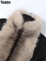 Nsauye Women Mini Wrap Faux Fur Collar New Fashion Long Sleeve Black Winter Dress 2025 Sexy Y2K Night Club Party Evening Dress - Image 3