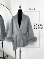Tossy Fox Fur Wool Overcoat Women's Short Coat Office Lady Elegant Double-sided Woolen Coat 2025 New Cardigan Jackets Loose Wool - Image 2