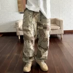 Sand Desert Camouflage Pants for Men 2024 Spring Summer Loose Straight Trousers for Youth Male Retro American Casual Wear - Image 2