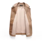 Women's Split Sheepskin Vest Jackets 2025 New Chic Lapel Collar Single Button Female Slim-fit Split Leather Waistcoat Coats Tops - Image 3