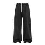 European and American Snowflakes Washed Ultra Baggy Sweatpants Vintage Raw Edges Drawstring Elastic Waist Athletic Joggers - Image 2