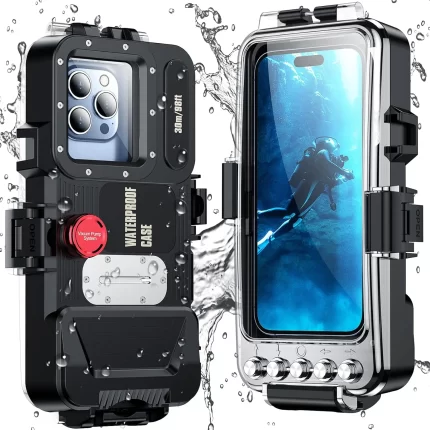 IPX8 30M Underwater Waterproof Case for iPhone 16 15 14 13 12 11 XS XR Samsung S24 Ultra S23 S22 Note20 10 Bluetooth Diving Case