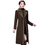 Blend Wool Coat Women's Korean New Mother's Woolen Coat Long Thicken OutCoat Women's Autumn And Winter Fur Coat High-Quality - Image 2