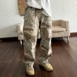 Sand Desert Camouflage Pants for Men 2024 Spring Summer Loose Straight Trousers for Youth Male Retro American Casual Wear - Image 4