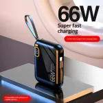 66W Fast Charging Power Bank with 10000mAh Large Capacity Mini Size Built-in Cable PD Two-way Fast Charging Mobile Power Supp