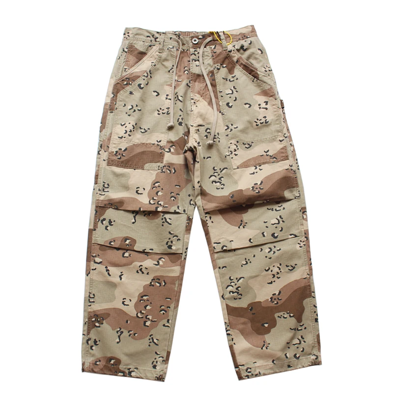 kf-S5ea43640a85841ec8bb807b45b1e68f8W Sand Desert Camouflage Pants for Men 2024 Spring Summer Loose Straight Trousers for Youth Male Retro American Casual Wear - Image 1